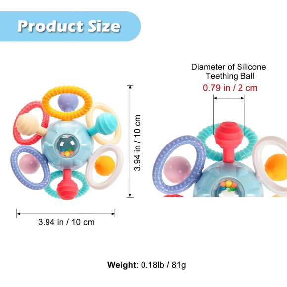 Montessori Teething Toys for Babies 0-6 6-12 Months, Baby Teether Sensory Toys - Picture 3 of 7